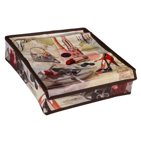 Organizator haine Fabulous, Creaciones Meng, compartimentat, cu fermoar, 33x30 cm