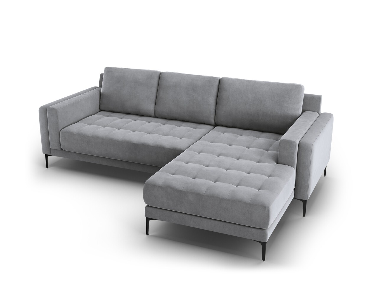 Coltar Dreapta, Orrino, Mazzini Sofas, 4 Locuri, 242x164x82 Cm, Catifea, Gri