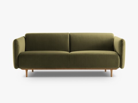 Canapea 3 locuri, Noomi-88, Micadoni Home, 196x94x75 cm, catifea, verde moss melange