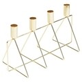 Suport pentru lumanari Geometric, 30x13.5x15 cm, metal, auriu