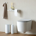 Suport hartie igienica cu raft depozitare, Brabantia, MindSet, 42x9x4.5 cm, otel, Alb