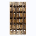 Suport pentru sticle de vin, Evila Originals, Icki006, 85 x 45 x 8 cm, lemn de molid, nuc