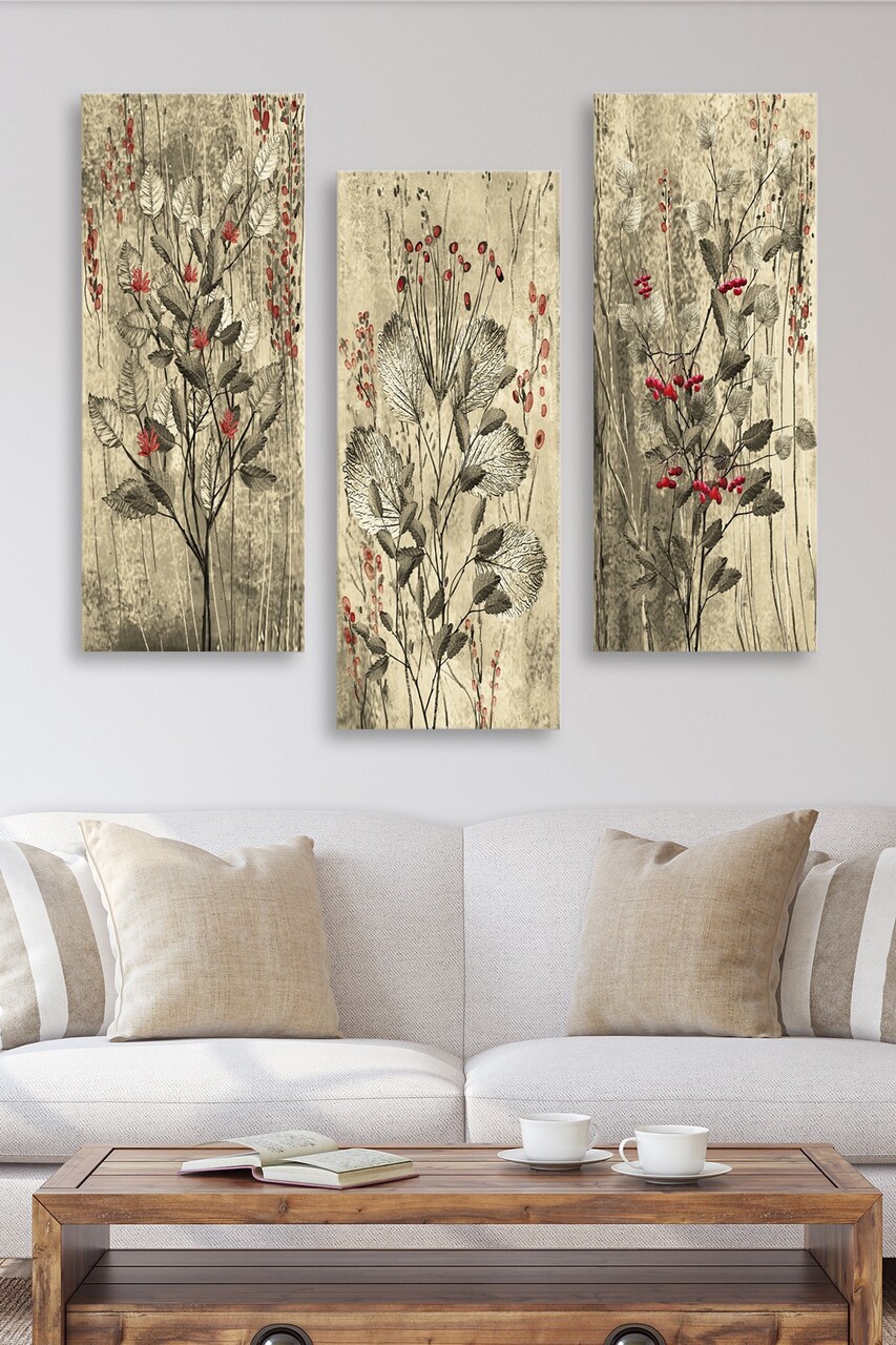 Set 3 tablouri decorative MDF0022 20 x 50 cm 3 piese Multicolor