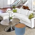 Masuta de cafea cu spatiu de depozitare, HD3817, 43x48 cm, MDF, bleu