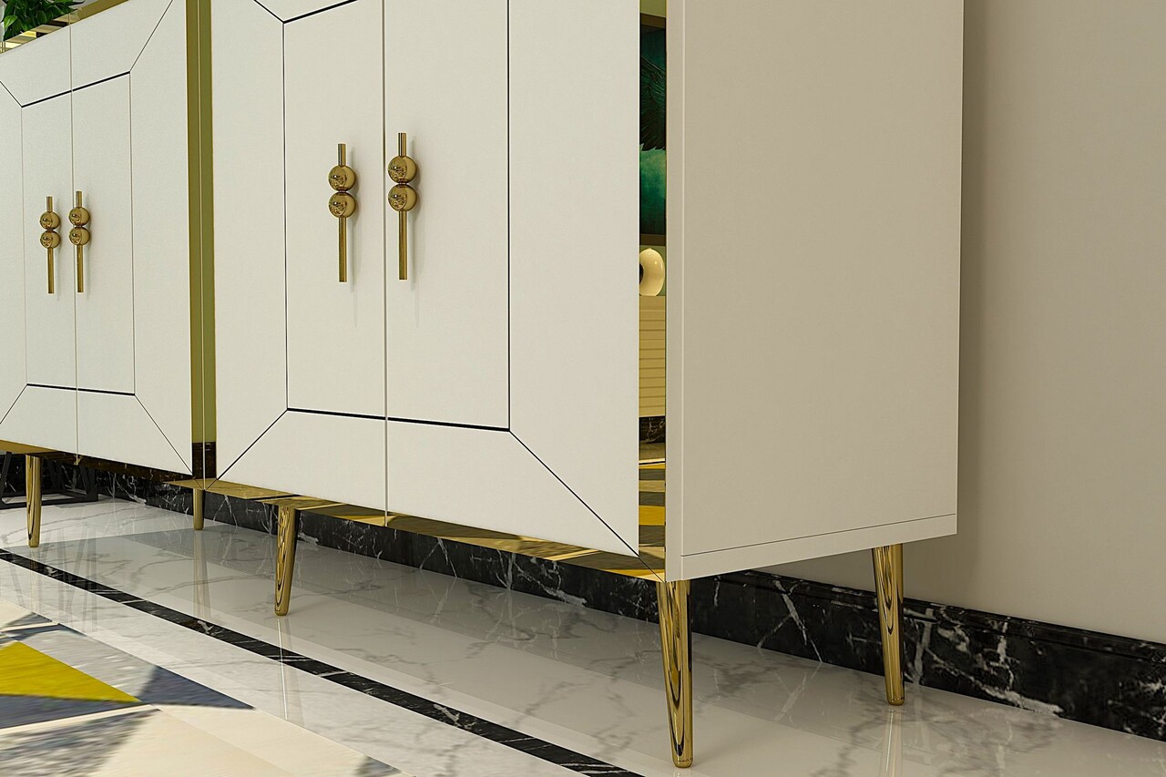 Consola, Olivia, Arno KB150, Alb/Auriu - 2 | YEO