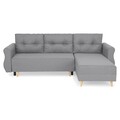 Coltar extensibil cu lada si sezlong interschimbabil, Lecce, L.230 l.76/140 H.90, stofa, gri deschis