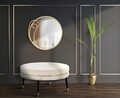 Taburet Paris, Mauro Ferretti, 90x90x46 cm, lemn de pin, crem