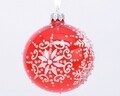 Glob Snowflake, Decoris, Ø8 cm, sticla, rosu