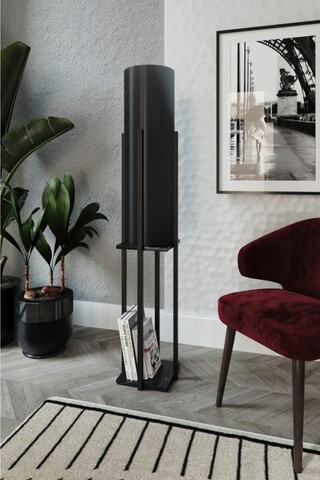 Lampadar cu raft, Gauge Concept, 21 x 21 x 160 cm, mdf/pvc, negru