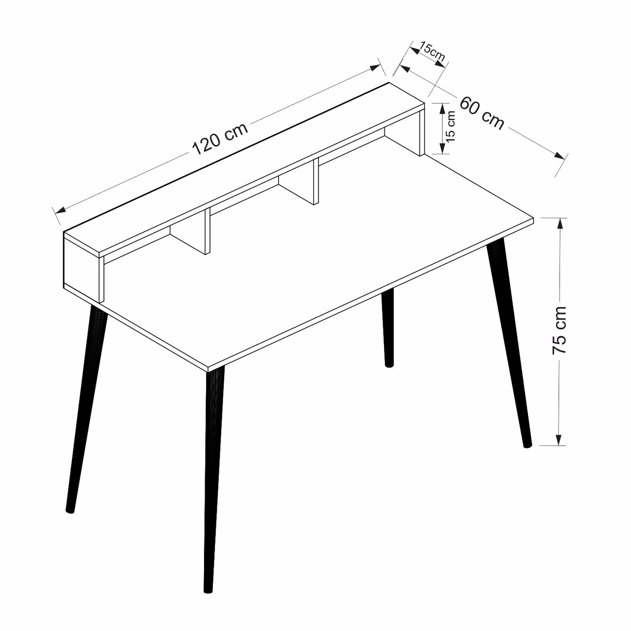Birou, Antec, Ronas 120, 120x60x75 cm, PAL, Alb