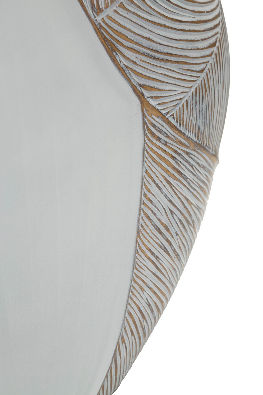 Vaza decorativa, Mauro Ferretti, Ho Chi Minh, 35x13.5x37.5 cm, polirasina, alb decolorat - imagine 2