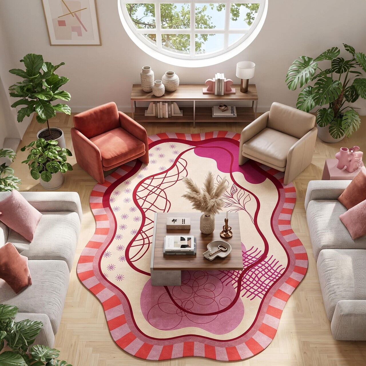 Covor, Fr393, 100x200 cm, Roz — imaginea 2