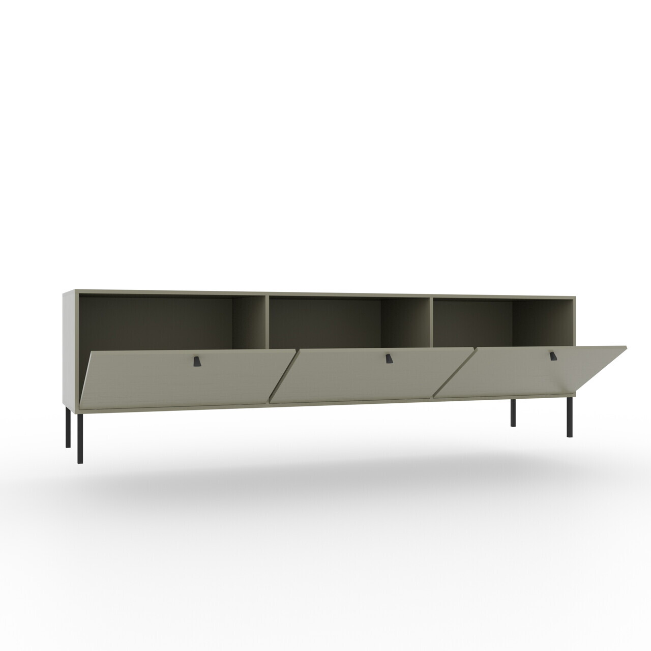 Comoda TV ADRK, Tili 3D, 180x40.8x50 cm, PAL laminat, verde eucalipt — imaginea 3