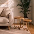 Set masute 2 piese, Hanah Home, Hisar 2, LEMN MASIV DE STEJAR, Stejar