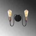 Aplica de perete, Fulgor, 942FLG1305, Metal, Negru/Maro antic