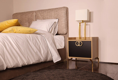 Noptiera, Mod Design, FESTİ, 50x40x59 cm, Auriu / Stejar / Negru 50x40x59 imagine 2022