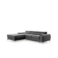 Coltar extensibil stanga 3 locuri ELTAP, LT-04NU, Grayson, 278x205x92 cm, lemn/poliester, gri