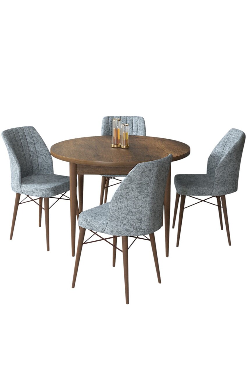 Set masă și scaune (5 bucăți), Hanah Home, Rox, Baroc / Gri - view 2