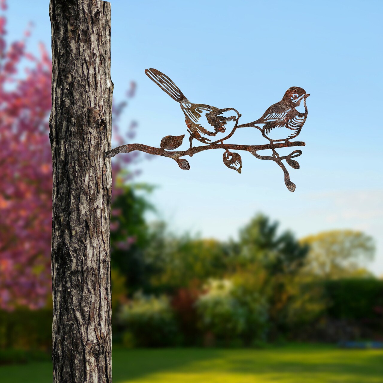 Obiect decorativ de grădină, Bird On The Branch 04, 50x26 cm, Maro - view 3