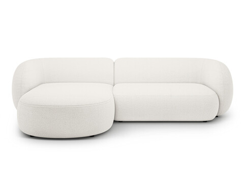 Coltar stanga 3 locuri, Kate, Micadoni, 285x176x76 cm, tesatura boucle, alb