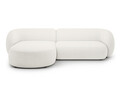 Coltar stanga 3 locuri, Kate, Micadoni, 285x176x76 cm, tesatura boucle, alb