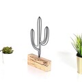 Decoratiune, Cactus Mini, 17x24x3.5 cm, Metal, Negru