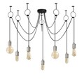 Lustra, Opviq, 892OPV1748, Fier, Negru/Nichel