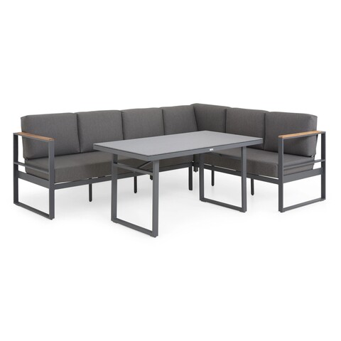 Set mobilier pentru gradina/terasa, montigo, 3 piese, negru