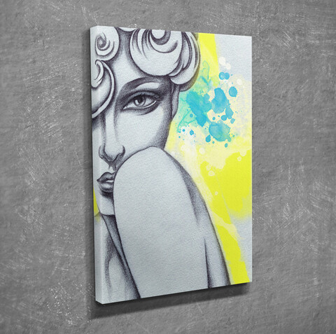 Tablou decorativ, dc208, canvas, lemn, multicolor