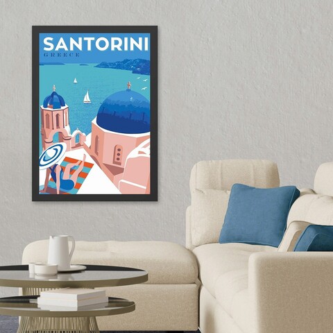Tablou decorativ, Santorini (55 x 75), MDF , Polistiren, Multicolor Colton