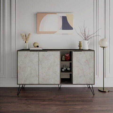 Consola, decortie, clara, 142x83x35.6 cm, maro închis / lagina