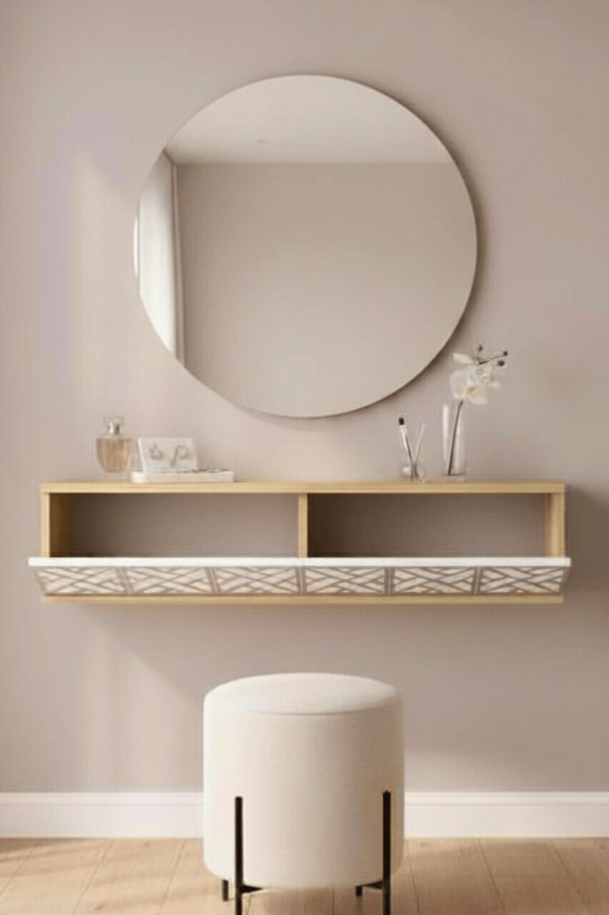 Dulap, Hanah Home, Arex 120, 120x25.5x29.6 cm, Stejar Safir / Alb / Argintiu — imaginea 3