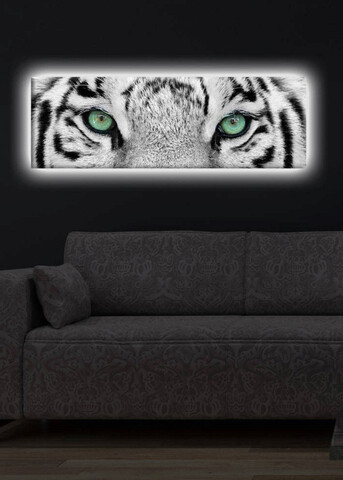 Tablou decorativ cu lumina led, 3090dact-19, canvas, 30 x 90 cm, multicolor