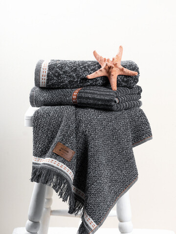 Set prosoape de baie, Cotton Box, Denim, Bumbac/Poliester, Antracit