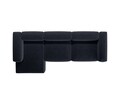 Coltar stanga 4 locuri, Bergamo, Cosmopolitan Design, 344x152x70 cm, tesatura structurata, albastru navy