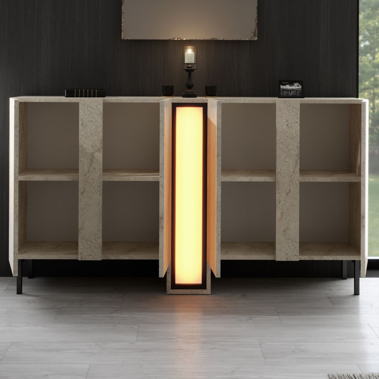 Consola, Hanah Home, Nova, 155x85x32 cm, Travertin - view 3