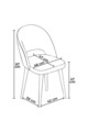 Set scaune 4 piese, Charlotte, Pane, Antracit / Crom