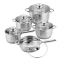 Set de gatit 10 piese, Blaumann, Gourmet Jumbo, inox, argintiu