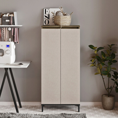 Dulap multifunctional, locelso, ve2, 60x133.6x31.6 cm, maro / antracit