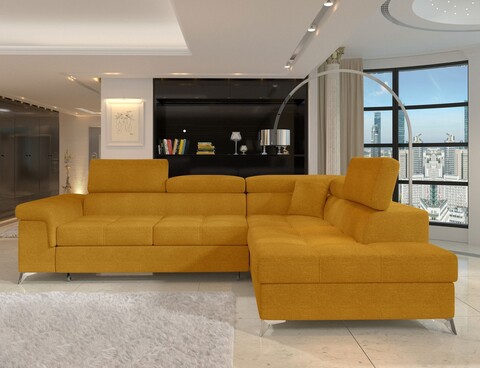 Coltar extensibil dreapta 4 locuri ELTAP, ERI-04, Eridano, 275x202x88 cm, lemn/poliester, galben