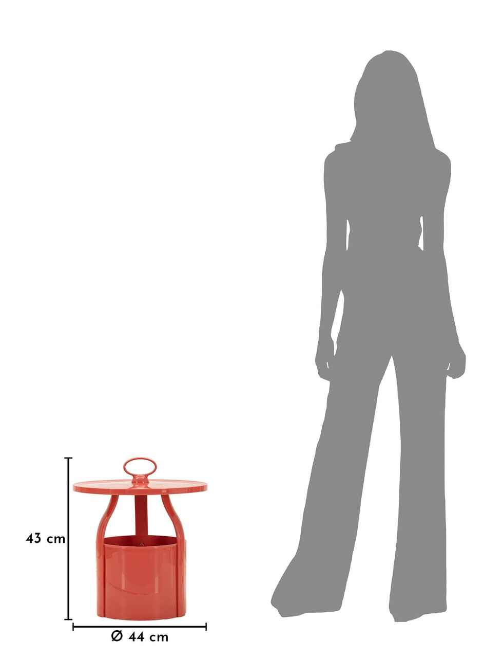 Masuta de cafea, Mauro Ferretti, Iris, 44x43 cm, plastic, rosu - view 2