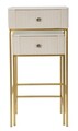 Set 2 masute inalte Wedding, Mauro Ferretti, 45x90 cm, lemn de pin/MDF/metal, crem/auriu