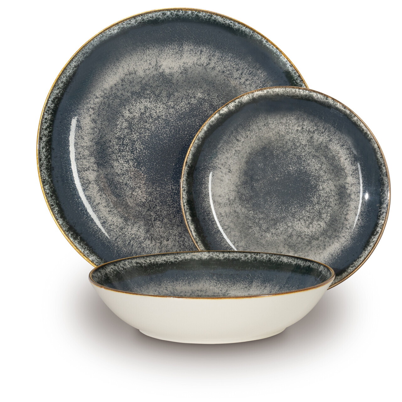 Serviciu de masa 18 piese Berlinger Haus, Aspen, ceramica, gri - imagine 5