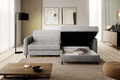 Coltar extensibil dreapta 3 locuri ELTAP, RT-03TOU, Gomsi, 228x165x100 cm, lemn/poliester, gri