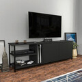 Comoda TV, Retricy, Primrose, 160x35.3x50.8 cm, PAL, Negru / Antracit