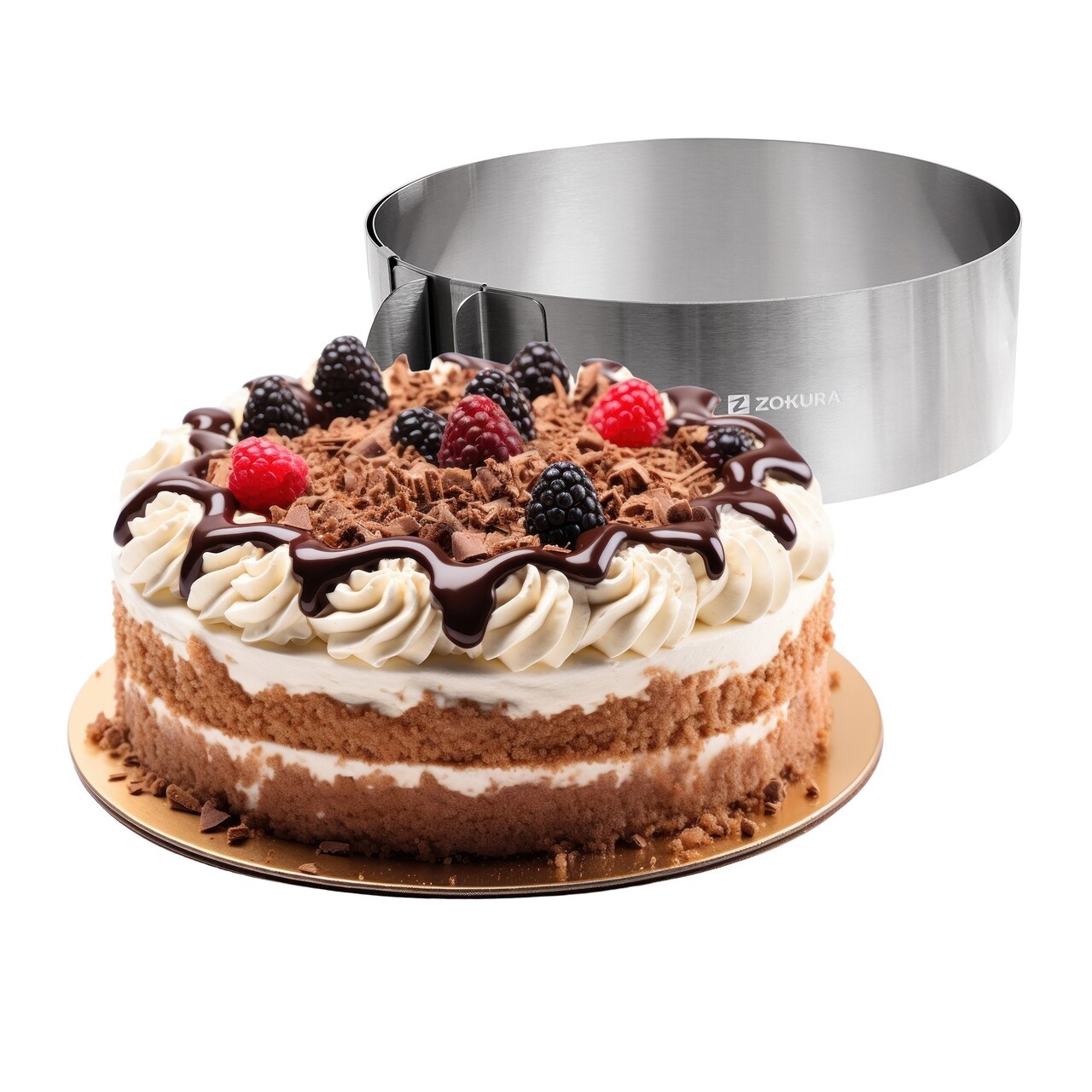 Inel reglabil tort, inox, 16/30x8,5cm - Zokura - imagine 3