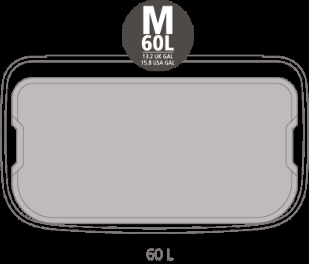 Cos de gunoi cu soft touch, Brabantia, Bo Touch Matt, 60 L, 31.2x54.5x65.6 cm, otel, negru mat