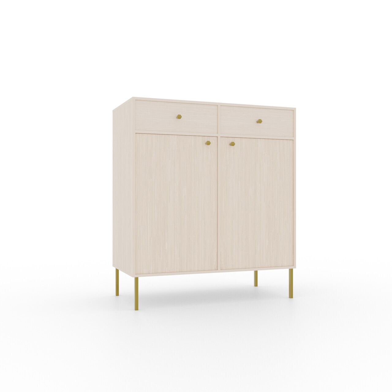 Comoda ADRK, Tili 2D 2S, 83.6x40.8x95 cm, PAL laminat, bej — imaginea 2
