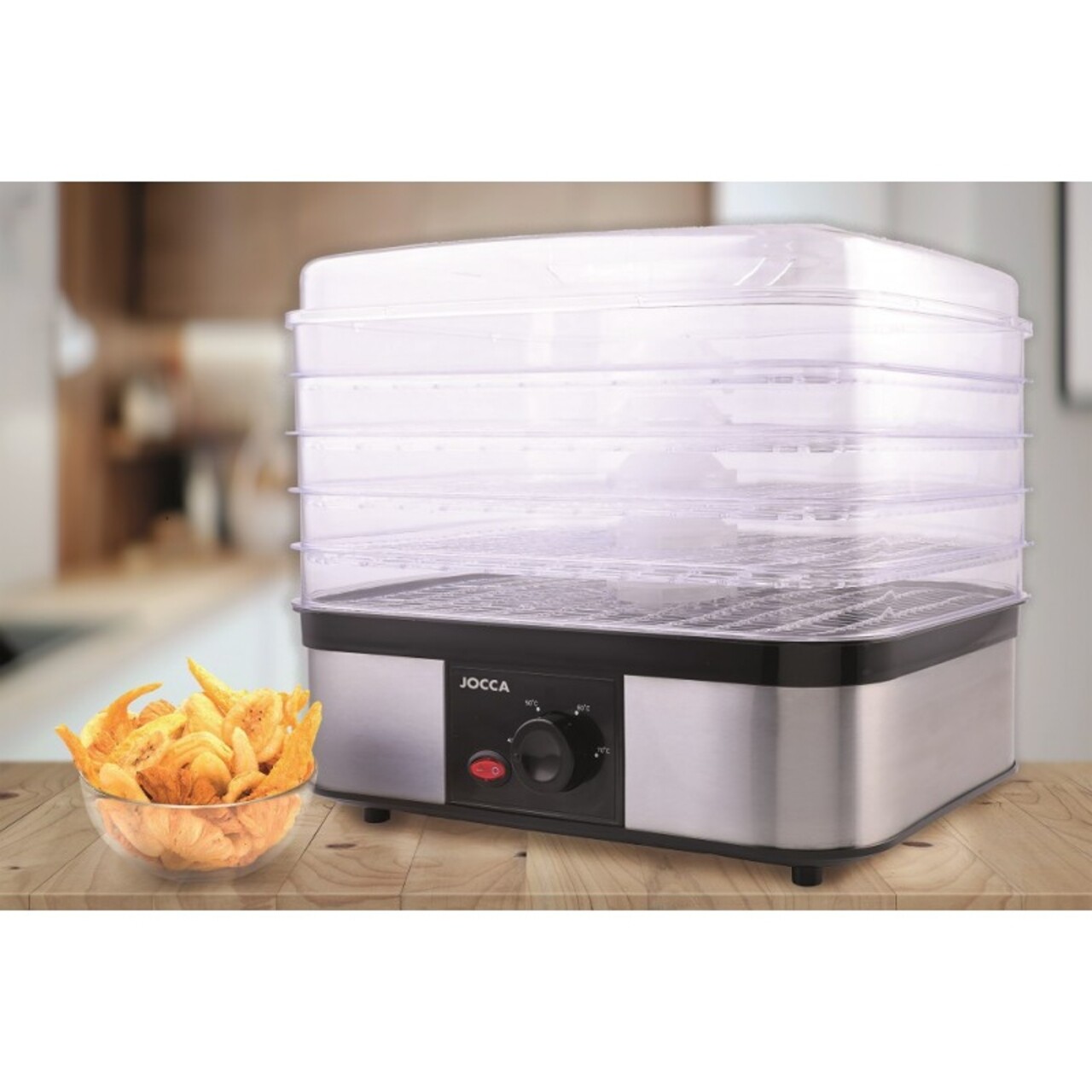 Aparat Pentru Deshidratat Fructe Jocca, 250W, 33.4x26.3x28.7 Cm