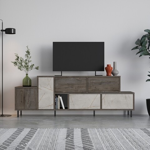 Comoda TV, Decortie, Hermes Lagina, 171.2 x 60 x 35.6 cm, pal melaminat, multicolor